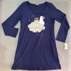NWT Size M Nightgown Nightshirt “On Cloud Wine” Navy Blue